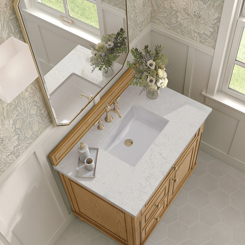 James Martin - Lorelai 36" Single Vanity, Light Natural Oak w/ 3 CM Lime Delight Silestone Top - 424-V36-LNO-3LDL view 7