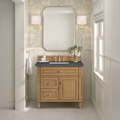 James Martin - Lorelai 36" Single Vanity, Light Natural Oak w/ 3 CM Parisien Bleu Silestone Top - 424-V36-LNO-3PBL view 3