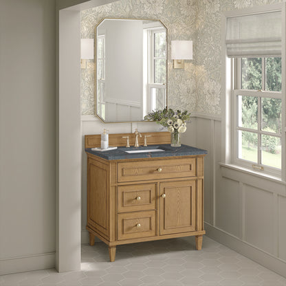 James Martin - Lorelai 36" Single Vanity, Light Natural Oak w/ 3 CM Parisien Bleu Silestone Top - 424-V36-LNO-3PBL view 4