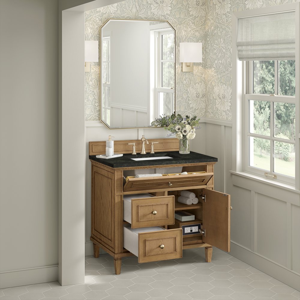 James Martin - Lorelai 36" Single Vanity, Light Natural Oak, w/ 3 CM Phantome Eclos Top - 424-V36-LNO-3PHT view 5
