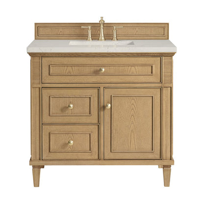 James Martin - Lorelai 36" Single Vanity, Light Natural Oak, w/ 3 CM Siberian Silestone Top - 424-V36-LNO-3SFR view 1
