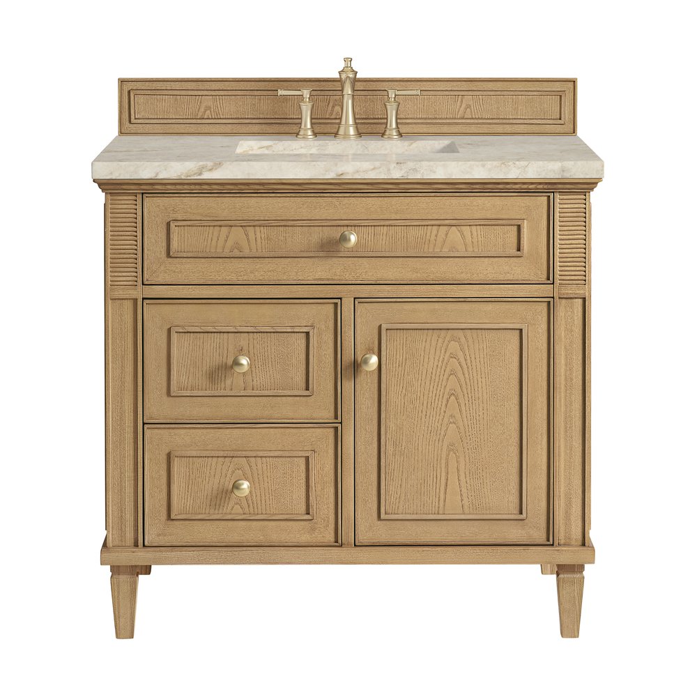 James Martin - Lorelai 36" Single Vanity, Light Natural Oak, w/ 3 CM Tajnar Eclos Top - 424-V36-LNO-3TJR view 1