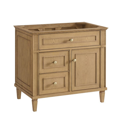 James Martin - Lorelai 36" Single Vanity, Light Natural Oak w/ 3 CM White Zeus Silestone Top - 424-V36-LNO-3WZ view 2