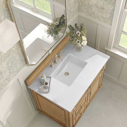 James Martin - Lorelai 36" Single Vanity, Light Natural Oak w/ 3 CM White Zeus Silestone Top - 424-V36-LNO-3WZ view 7