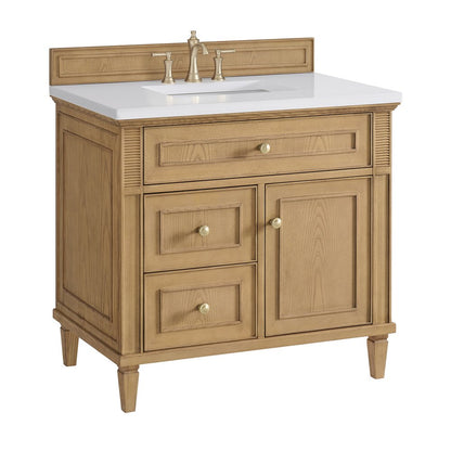 James Martin - Lorelai 36" Single Vanity, Light Natural Oak w/ 3 CM White Zeus Silestone Top - 424-V36-LNO-3WZ view 12
