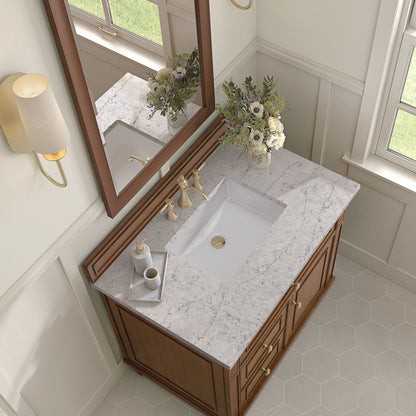 James Martin - Lorelai 36" Single Vanity, Mid-Century Walnut w/ 3 CM Eternal Jasmine Pearl Silestone Top - 424-V36-WLT-3EJP view 8