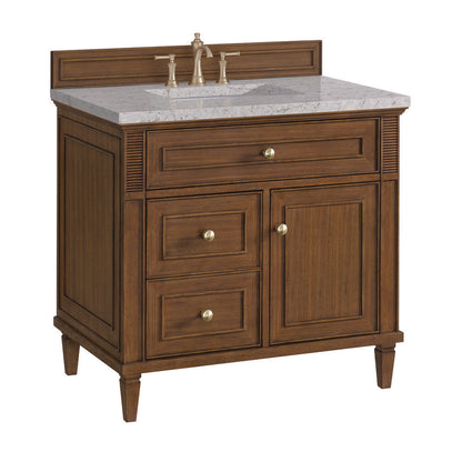 James Martin - Lorelai 36" Single Vanity, Mid-Century Walnut w/ 3 CM Eternal Jasmine Pearl Silestone Top - 424-V36-WLT-3EJP view 11