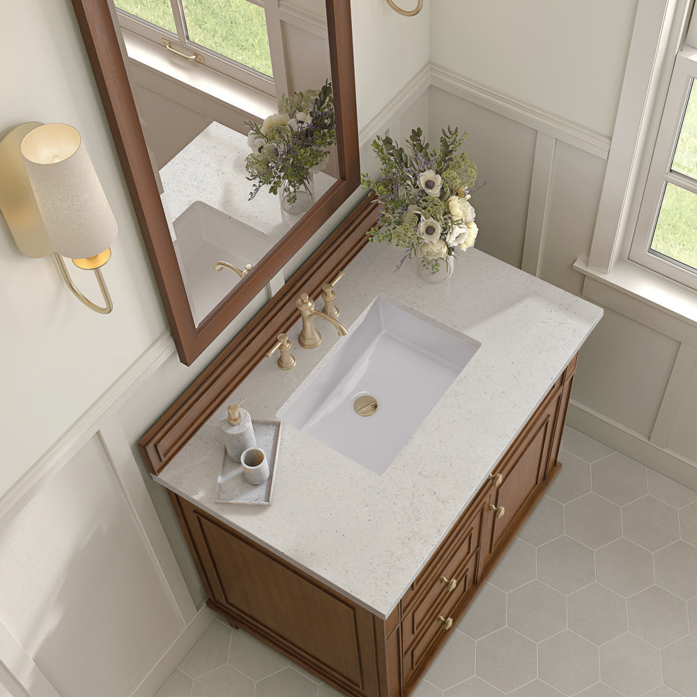James Martin - Lorelai 36" Single Vanity, Mid-Century Walnut w/ 3 CM Lime Delight Silestone Top - 424-V36-WLT-3LDL view 8