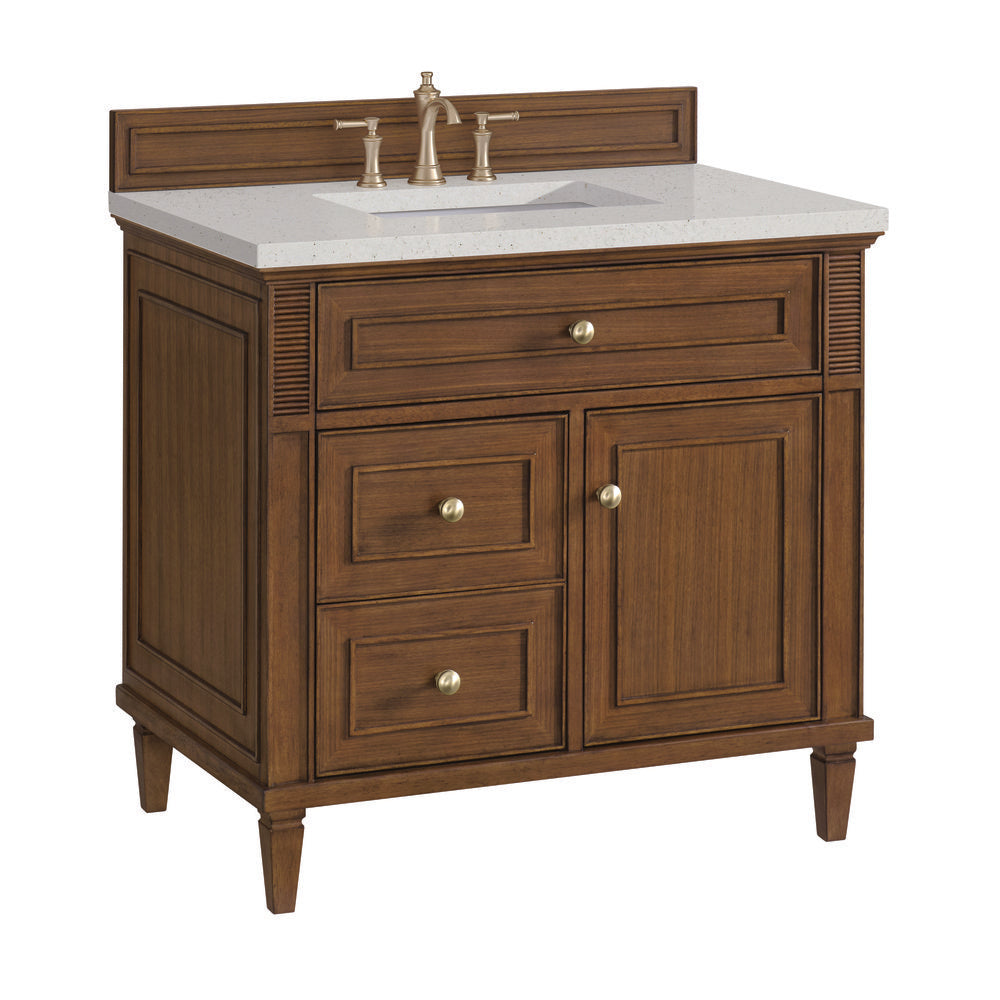 James Martin - Lorelai 36" Single Vanity, Mid-Century Walnut w/ 3 CM Lime Delight Silestone Top - 424-V36-WLT-3LDL view 11