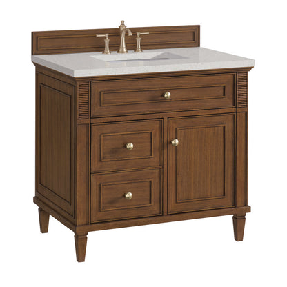 James Martin - Lorelai 36" Single Vanity, Mid-Century Walnut w/ 3 CM Lime Delight Silestone Top - 424-V36-WLT-3LDL view 11