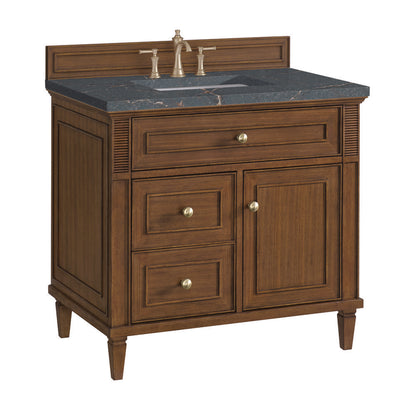 James Martin - Lorelai 36" Single Vanity, Mid-Century Walnut w/ 3 CM Parisien Bleu Silestone Top - 424-V36-WLT-3PBL view 11