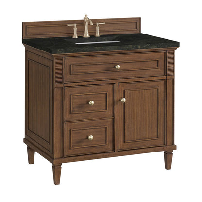 James Martin - Lorelai 36" Single Vanity, Mid-Century Walnut, w/ 3 CM Phantome Eclos Top - 424-V36-WLT-3PHT view 11