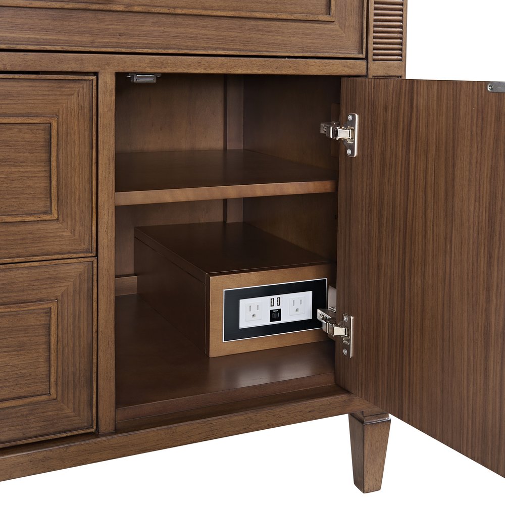 James Martin - Lorelai 36" Single Vanity, Mid-Century Walnut, w/ 3 CM Phantome Eclos Top - 424-V36-WLT-3PHT view 13