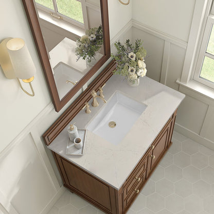 James Martin - Lorelai 36" Single Vanity, Mid-Century Walnut, w/ 3 CM Siberian Silestone Top - 424-V36-WLT-3SFR view 8