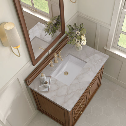 James Martin - Lorelai 36" Single Vanity, Mid-Century Walnut w/ 3 CM Victorian Silver Silestone Top - 424-V36-WLT-3VSL view 8
