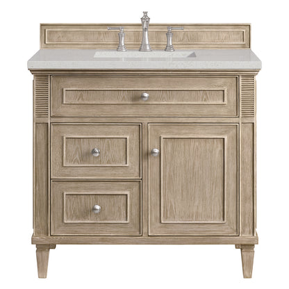James Martin - Lorelai 36" Single Vanity, Whitewashed Oak w/ 3 CM Lime Delight Silestone Top - 424-V36-WWO-3LDL view 1