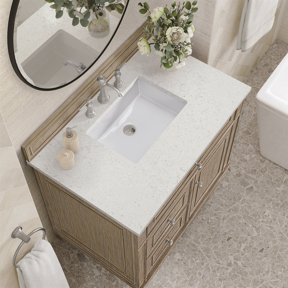 James Martin - Lorelai 36" Single Vanity, Whitewashed Oak w/ 3 CM Lime Delight Silestone Top - 424-V36-WWO-3LDL view 7