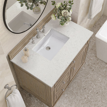 James Martin - Lorelai 36" Single Vanity, Whitewashed Oak w/ 3 CM Lime Delight Silestone Top - 424-V36-WWO-3LDL view 7