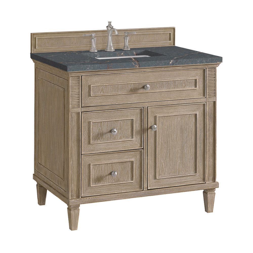James Martin - Lorelai 36" Single Vanity, Whitewashed Oak w/ 3 CM Parisien Bleu Silestone Top - 424-V36-WWO-3PBL view 10