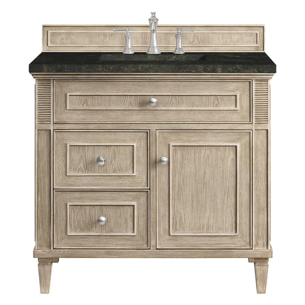 James Martin - Lorelai 36" Single Vanity, Whitewashed Oak, w/ 3 CM Phantome Eclos Top - 424-V36-WWO-3PHT view 1