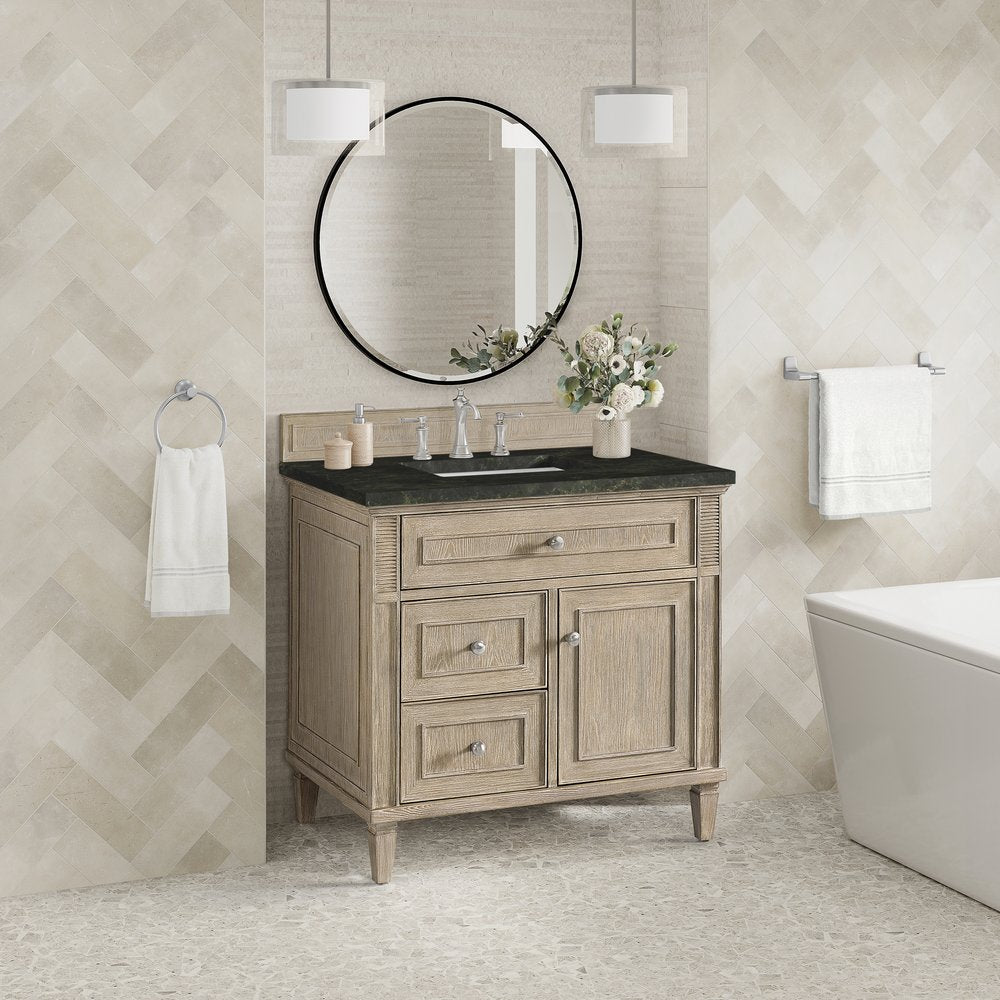 James Martin - Lorelai 36" Single Vanity, Whitewashed Oak, w/ 3 CM Phantome Eclos Top - 424-V36-WWO-3PHT view 4