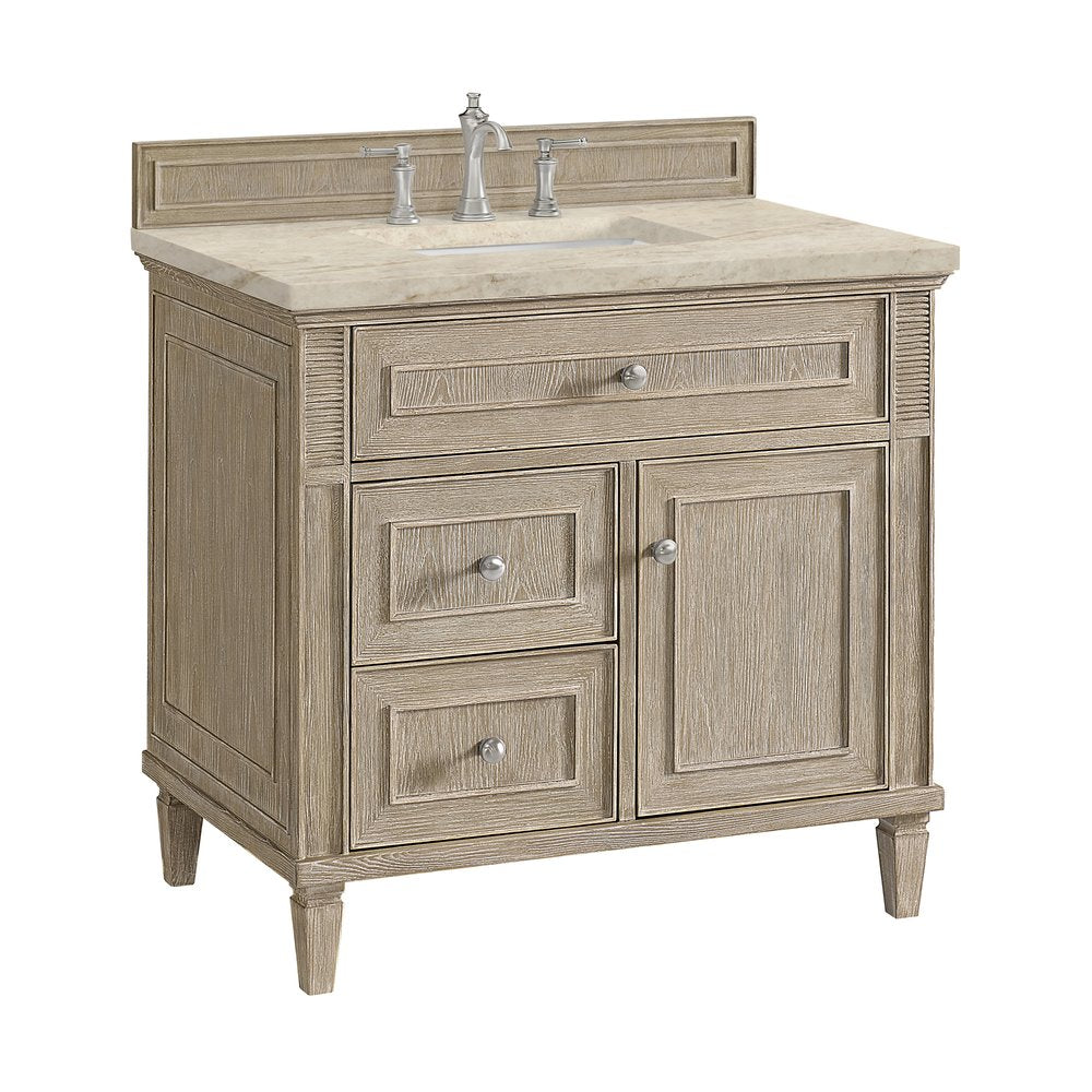 James Martin - Lorelai 36" Single Vanity, Whitewashed Oak, w/ 3 CM Tajnar Eclos Top - 424-V36-WWO-3TJR view 10