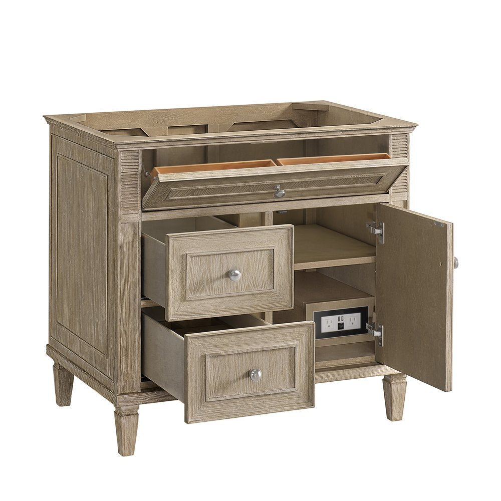 James Martin - Lorelai 36" Single Vanity, Whitewashed Oak w/ 3 CM White Zeus Silestone Top - 424-V36-WWO-3WZ view 10
