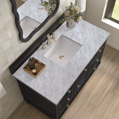 James Martin - Lorelai 48" Single Vanity, Black Onyx w/ 3 CM Carrara White Marble Top - 424-V48-BKO-3CAR view 7