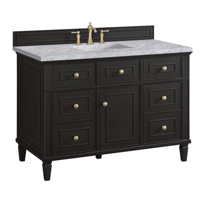 James Martin - Lorelai 48" Single Vanity, Black Onyx w/ 3 CM Carrara White Marble Top - 424-V48-BKO-3CAR view 10