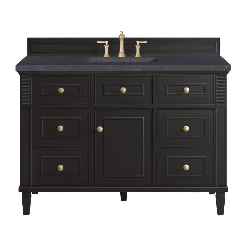 James Martin - Lorelai 48" Single Vanity, Black Onyx w/ 3 CM Charcoal Soapstone Silestone Top - 424-V48-BKO-3CSP view 1
