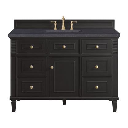 James Martin - Lorelai 48" Single Vanity, Black Onyx w/ 3 CM Charcoal Soapstone Silestone Top - 424-V48-BKO-3CSP view 1