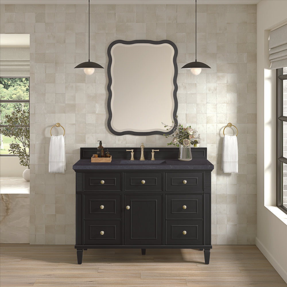 James Martin - Lorelai 48" Single Vanity, Black Onyx w/ 3 CM Charcoal Soapstone Silestone Top - 424-V48-BKO-3CSP view 3