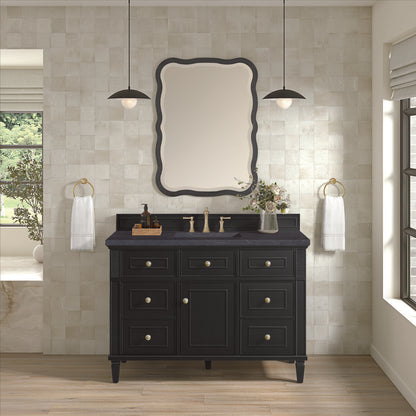 James Martin - Lorelai 48" Single Vanity, Black Onyx w/ 3 CM Charcoal Soapstone Silestone Top - 424-V48-BKO-3CSP view 3