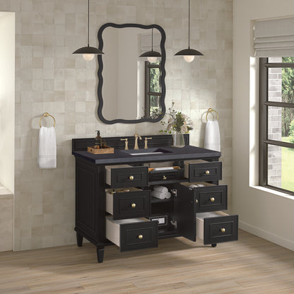 James Martin - Lorelai 48" Single Vanity, Black Onyx w/ 3 CM Charcoal Soapstone Silestone Top - 424-V48-BKO-3CSP view 5