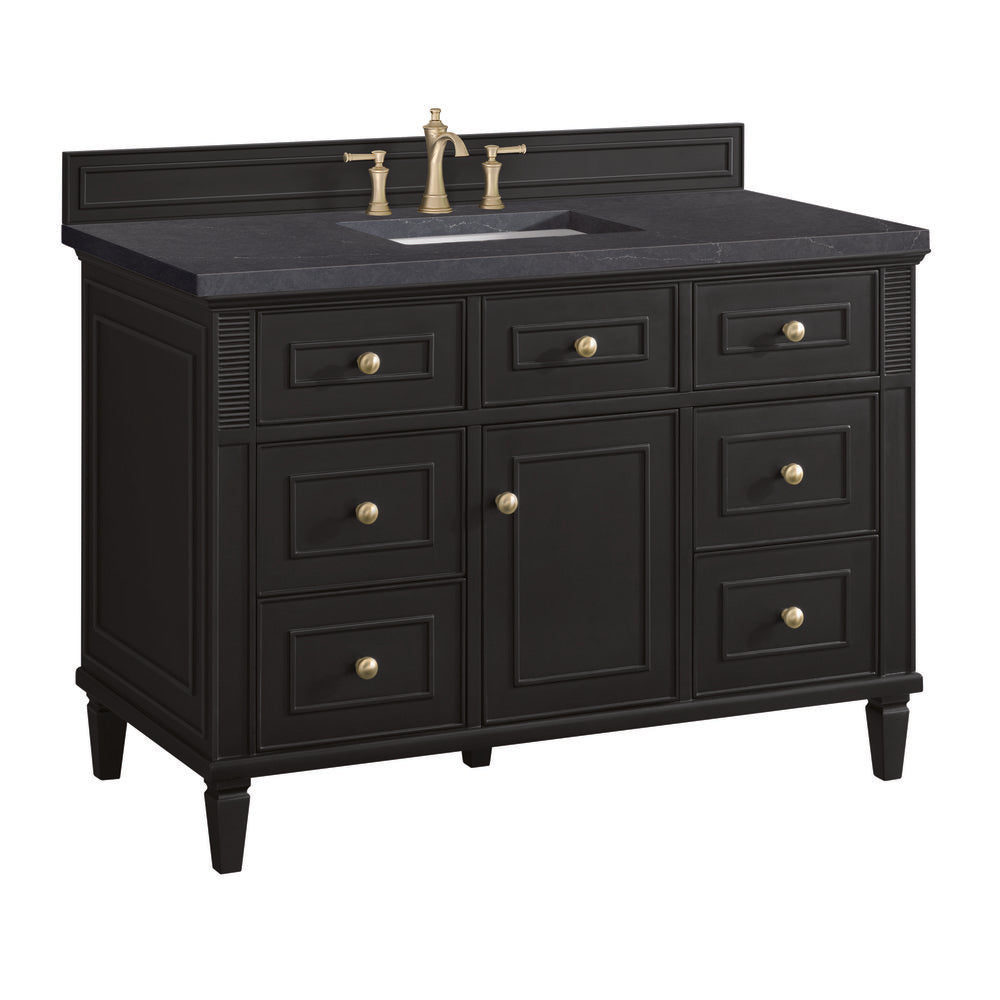 James Martin - Lorelai 48" Single Vanity, Black Onyx w/ 3 CM Charcoal Soapstone Silestone Top - 424-V48-BKO-3CSP view 10