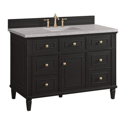 James Martin - Lorelai 48" Single Vanity, Black Onyx w/ 3 CM Eternal Jasmine Pearl Silestone Top - 424-V48-BKO-3EJP view 10