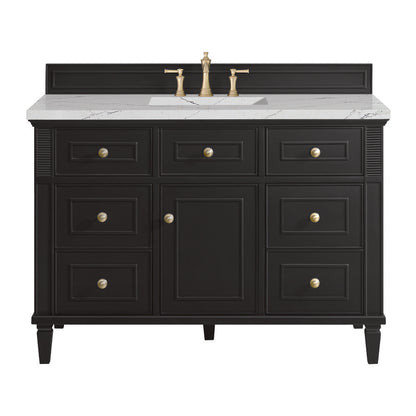 James Martin - Lorelai 48" Single Vanity, Black Onyx w/ 3 CM Ethereal Noctis Silestone Top w/FreePower Wireless Charger - 424-V48-BKO-FENC view 1