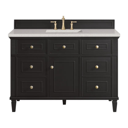 James Martin - Lorelai 48" Single Vanity, Black Onyx w/ 3 CM Lime Delight Silestone Top - 424-V48-BKO-3LDL view 1