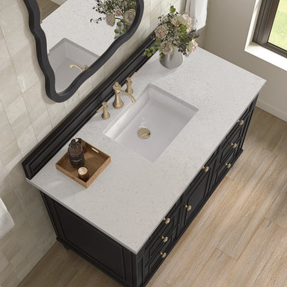 James Martin - Lorelai 48" Single Vanity, Black Onyx w/ 3 CM Lime Delight Silestone Top - 424-V48-BKO-3LDL view 7