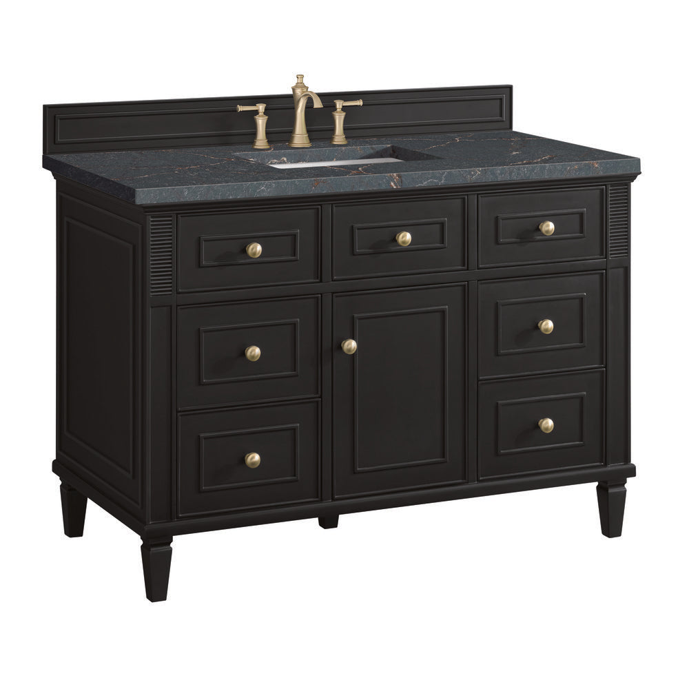James Martin - Lorelai 48" Single Vanity, Black Onyx w/ 3 CM Parisien Bleu Silestone Top - 424-V48-BKO-3PBL view 10