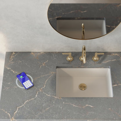 James Martin - Lorelai 48" Single Vanity, Black Onyx w/ 3 CM Parisien Bleu Silestone Top w/FreePower Wireless Charger - 424-V48-BKO-FPBL view 2