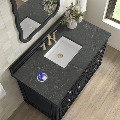 James Martin - Lorelai 48" Single Vanity, Black Onyx w/ 3 CM Parisien Bleu Silestone Top w/FreePower Wireless Charger - 424-V48-BKO-FPBL view 8