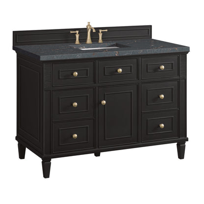 James Martin - Lorelai 48" Single Vanity, Black Onyx w/ 3 CM Parisien Bleu Silestone Top w/FreePower Wireless Charger - 424-V48-BKO-FPBL view 11