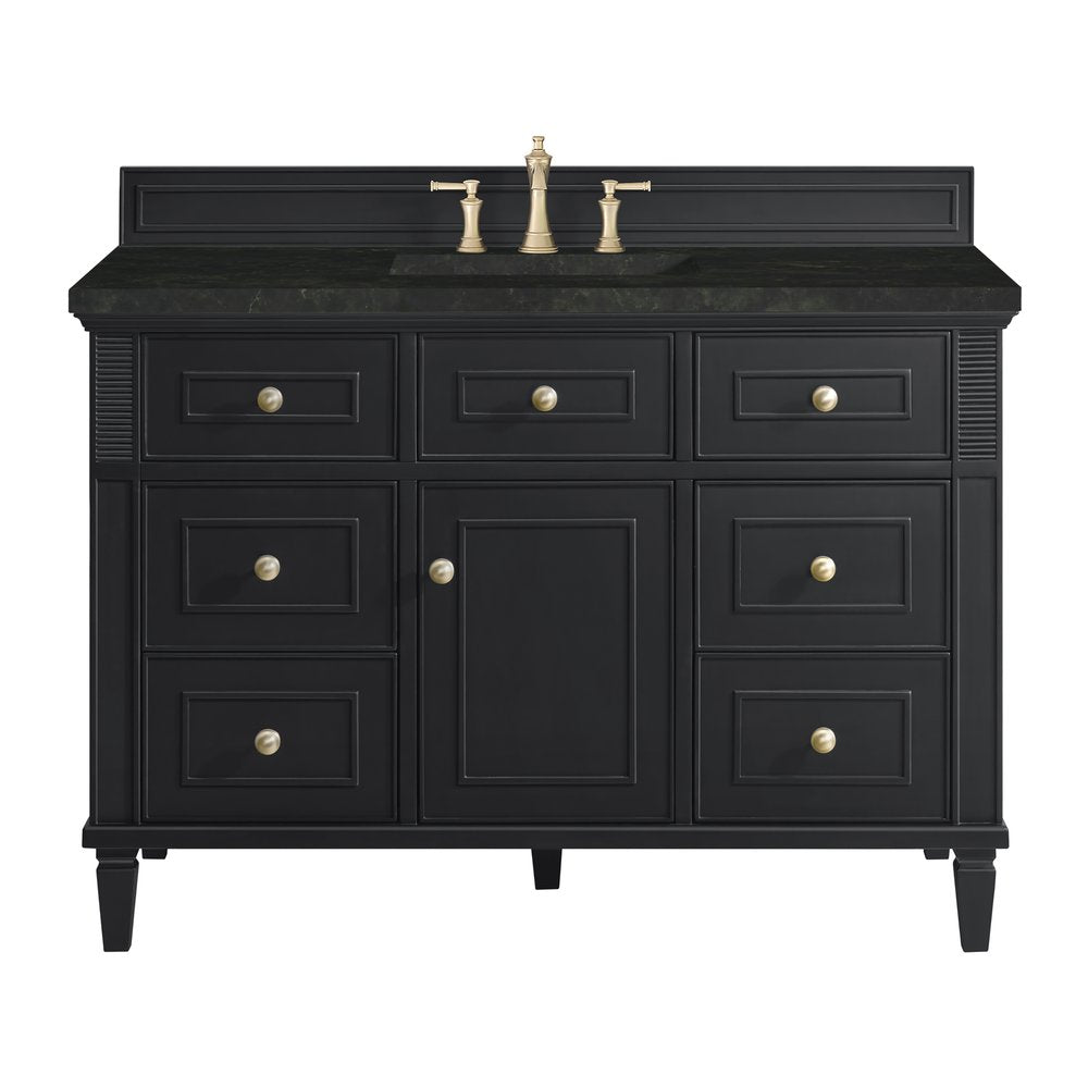 James Martin - Lorelai 48" Single Vanity, Black Onyx, w/ 3 CM Phantome Eclos Top - 424-V48-BKO-3PHT view 1