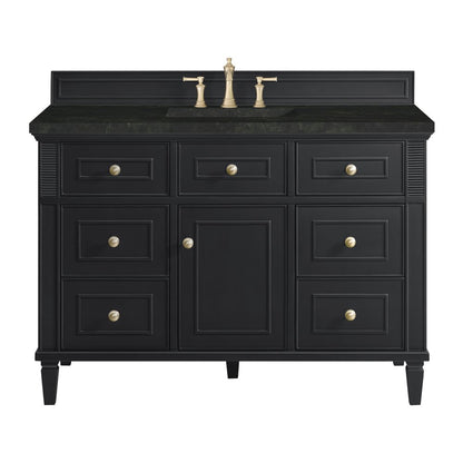 James Martin - Lorelai 48" Single Vanity, Black Onyx, w/ 3 CM Phantome Eclos Top - 424-V48-BKO-3PHT view 1