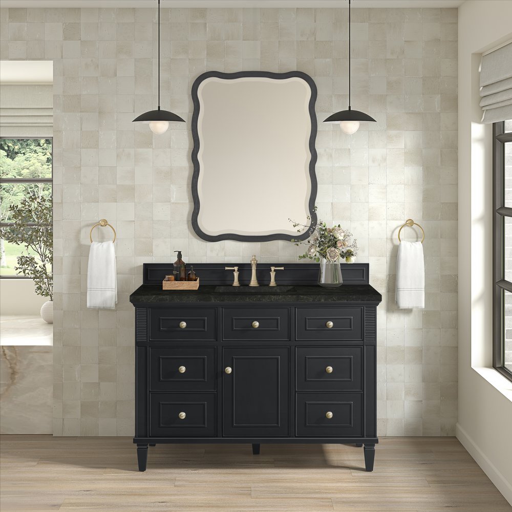 James Martin - Lorelai 48" Single Vanity, Black Onyx, w/ 3 CM Phantome Eclos Top - 424-V48-BKO-3PHT view 3