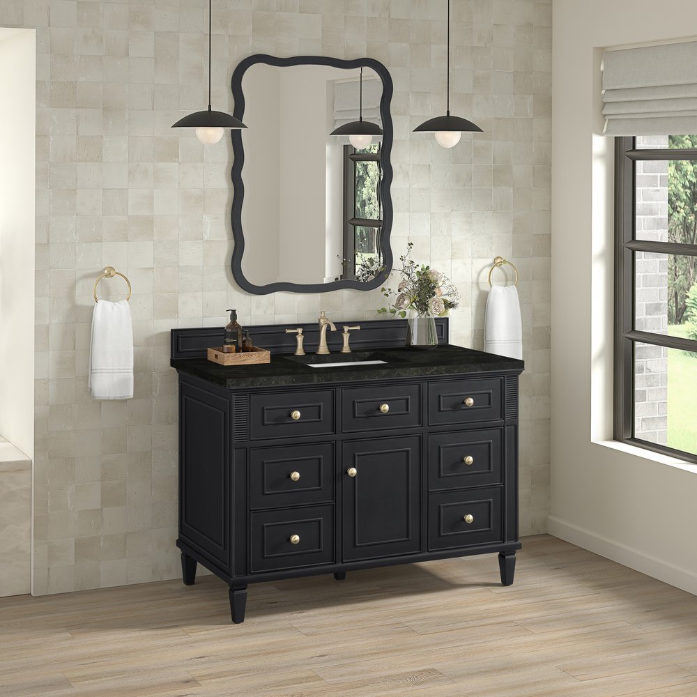 James Martin - Lorelai 48" Single Vanity, Black Onyx, w/ 3 CM Phantome Eclos Top - 424-V48-BKO-3PHT view 4