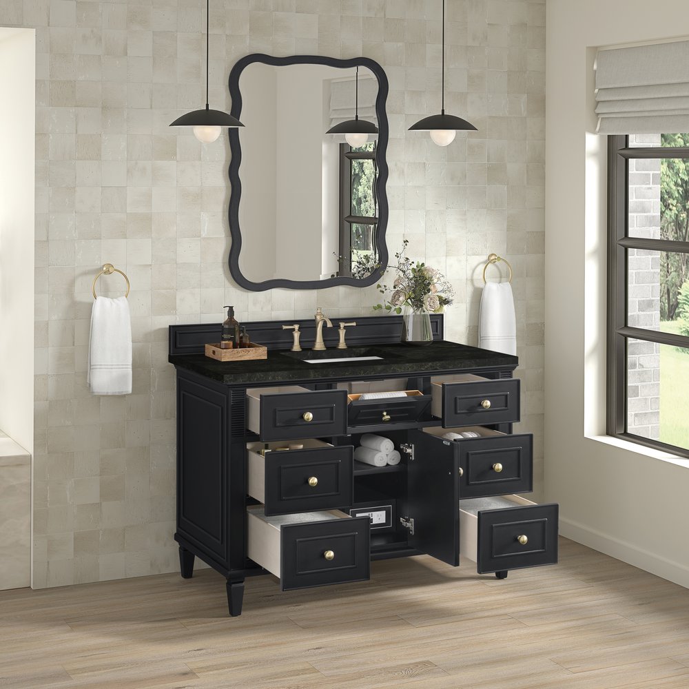 James Martin - Lorelai 48" Single Vanity, Black Onyx, w/ 3 CM Phantome Eclos Top - 424-V48-BKO-3PHT view 5