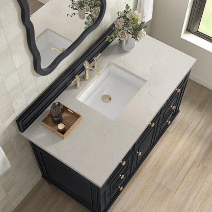 James Martin - Lorelai 48" Single Vanity, Black Onyx, w/ 3 CM Siberian Silestone Top - 424-V48-BKO-3SFR view 7