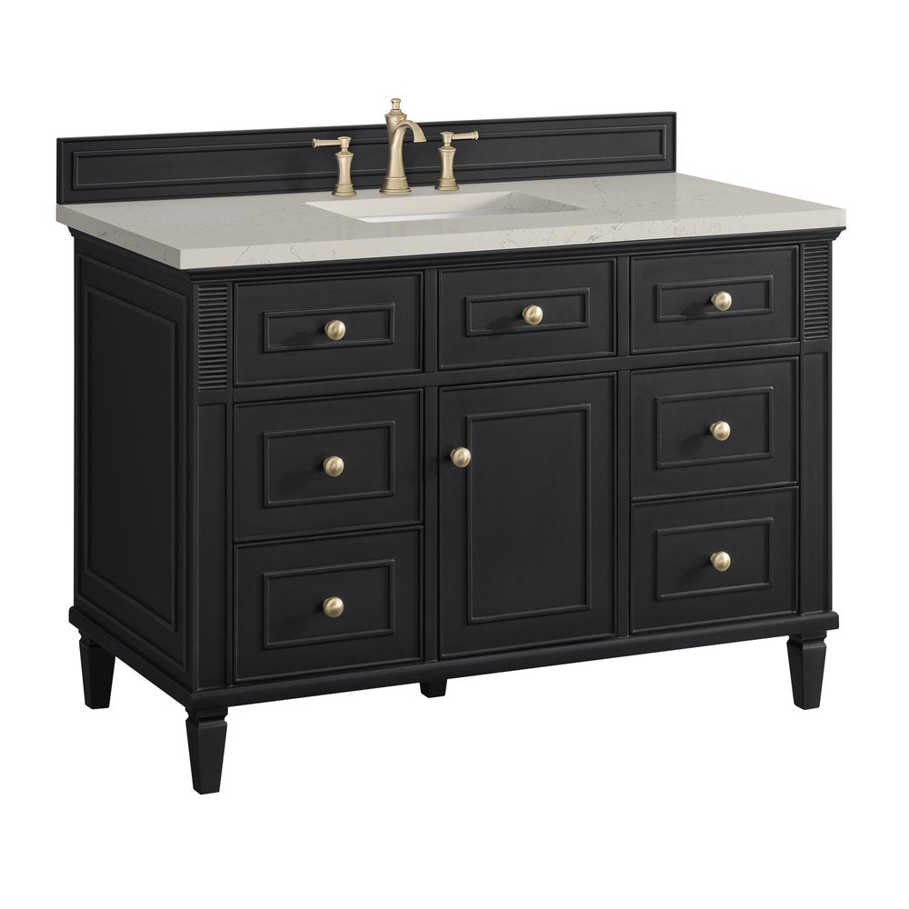 James Martin - Lorelai 48" Single Vanity, Black Onyx, w/ 3 CM Siberian Silestone Top - 424-V48-BKO-3SFR view 10